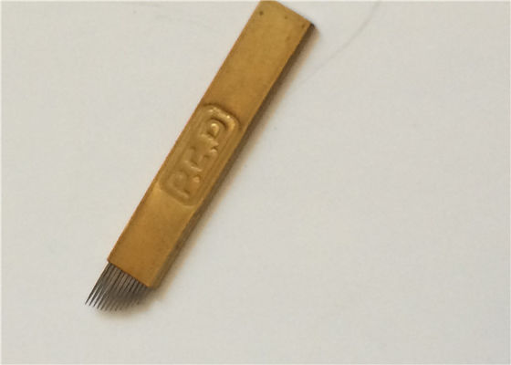 China Goldene starke dauerhafte Make-upausrüstung PCD-Tätowierung Microblading-Nadel-0.5mm fournisseur