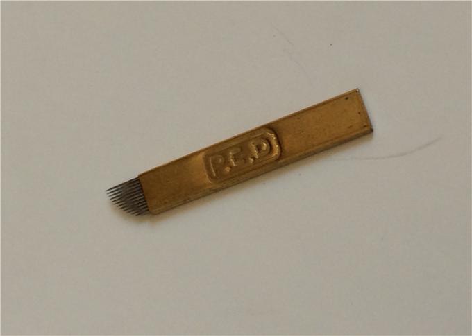Goldene PCD 12 Stifte dauerhafter Make-uptätowierung Microblading-Nadel-tätowieren Blatt 0