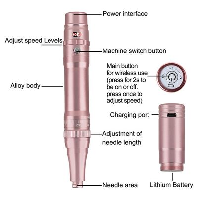 China Populärer drahtloser Tattoo-Pistolen-Körpermaschine Länge 136*20mm Mikroblading Kabellose PMU-Maschine für Augenbrauen Haarschlag Augenbraue fournisseur