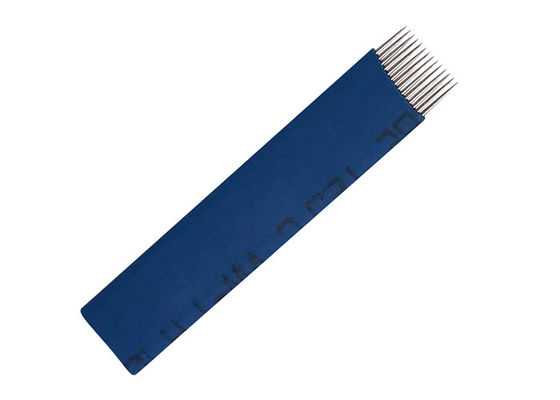 China Blaue flache dauerhafte Nadel-Augenbrauen-Zwischenlagen-Tätowierungs-Nadeln des Make-up14pins fournisseur