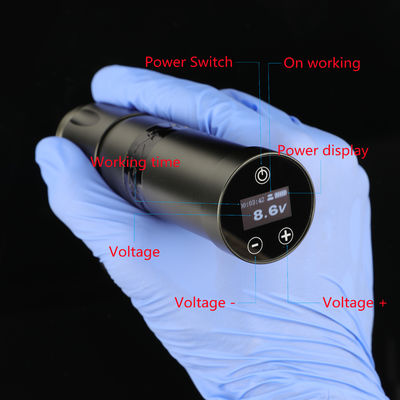 Edelstahl 1800mAh NARW drahtlose Tätowiermaschine 1-OLED-Display Touchscreen Batterie Dreh-Tattoo-Pistole Tätowierfeder mit RCA-Leistung fournisseur