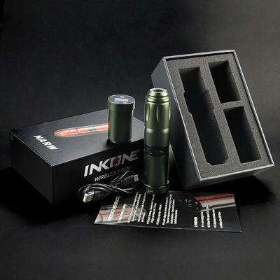 Edelstahl 1800mAh NARW drahtlose Tätowiermaschine 1-OLED-Display Touchscreen Batterie Dreh-Tattoo-Pistole Tätowierfeder mit RCA-Leistung fournisseur