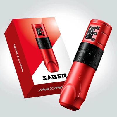 1500mAh drahtlose Tätowierpistole INKONE SABER Kernlose Tätowiermaschine Stift leistungsstarker Motor Langschlag 4,2mm Flugzeug Aluminium fournisseur
