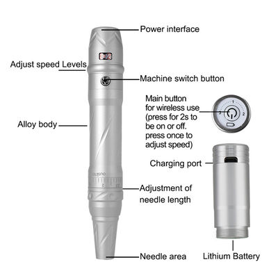 Kleine Tattoo Elektrische drahtlose wiederaufladbare professionelle Lippen-Tattoo-Maschine mit und wiederaufladbarem Design fournisseur