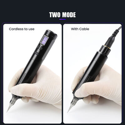 Wireless Dermografo Elektrische Tätowiermaschine Kabellose Permanente Make-up-Maschine Aluminium 2 Batterieköpfe RCA-Anschlussmodell fournisseur
