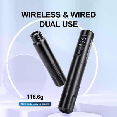 Wireless Dermografo Elektrische Tätowiermaschine Kabellose Permanente Make-up-Maschine Aluminium 2 Batterieköpfe RCA-Anschlussmodell fournisseur