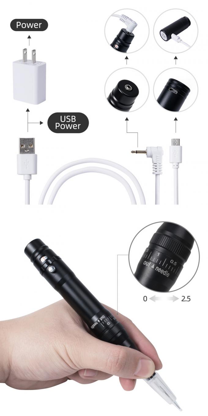 Professionelle Batterie-Augenbrauen-Tattoo-Maschine mit 0-3.5mm Nadelprotrusion und drahtlosem Design 4