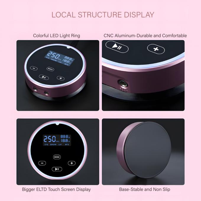 Leistungsstarke universelle Lippenbrauen-Mikroblading-Maschine Elektrische Permanente Make-up mit Touchscreen-Panel und Drehmaschine 8