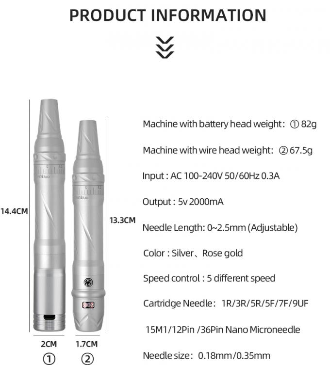 Kleine Tattoo Elektrische drahtlose wiederaufladbare professionelle Lippen-Tattoo-Maschine mit und wiederaufladbarem Design 1