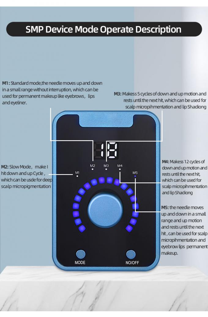 Elektrische Pistole Typ SMP Kopfhaut Mikropigmentierung Gerät mit Permanent Make-up und Schweizer Motor Tattoo-Maschine in Schwarzblau 4