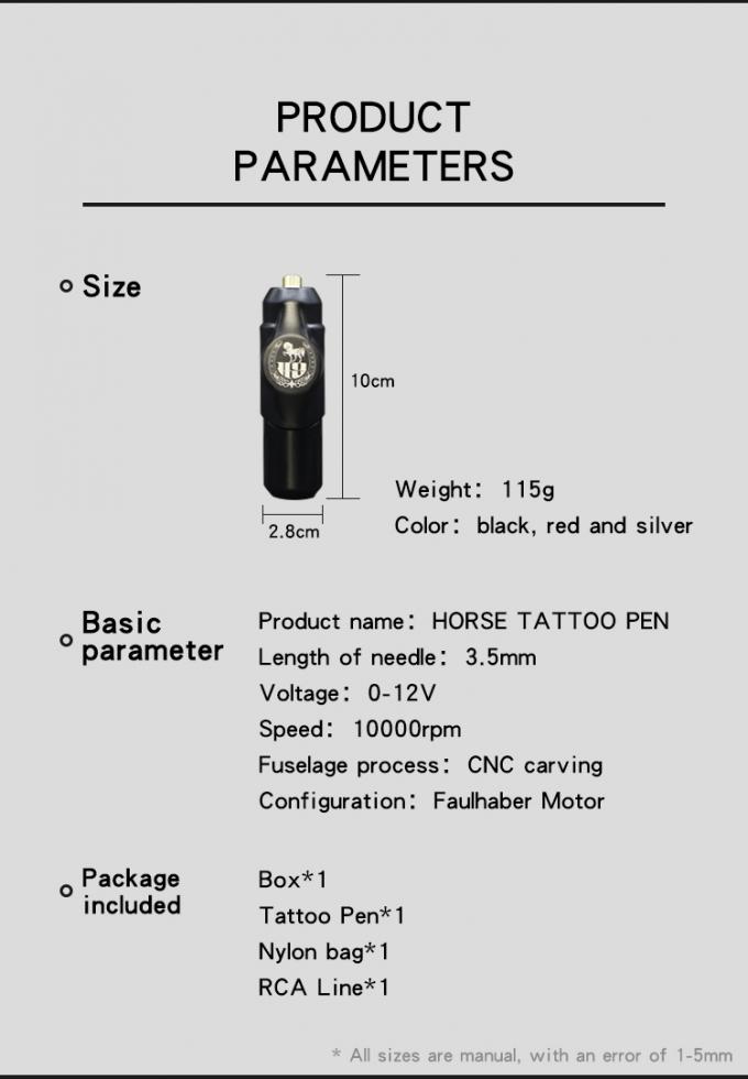 10000 High-Speed High-Tech Perfect Body Short Pen, Tätowiermaschine mit LED-Leuchten 2