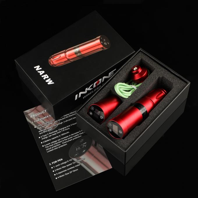 INKONE NARW Marke Digitale LCD Touchscreen Anzeige 1800mAh Batterie T&auml;towierfeder Mikropigmentierungsmaschine Wireless T&auml;towiermaschine 16