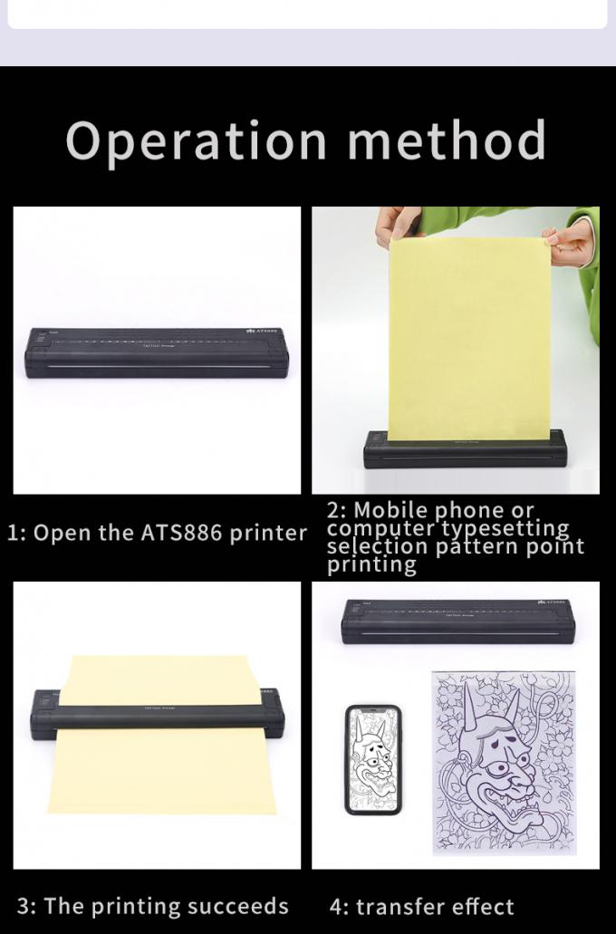 12000 mAh Mini Tattoo Schablone Drucker Thermische Kopierer Maschine Wireless Transfer Drucker Tattoo Drucker Maschine 8