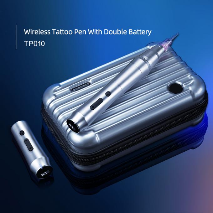 Schnurloser elektrischer Tattoo-Stift, kabellose Permanent-Make-up-Maschine mit Doppelbatterie-Augenbrauen-Tattoo-Pistole 12