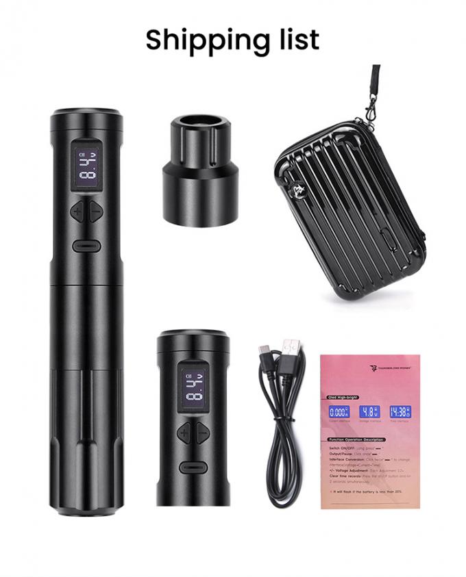 Wireless Dermografo Elektrische T&auml;towiermaschine Kabellose Permanente Make-up-Maschine Aluminium 2 Batteriek&ouml;pfe RCA-Anschlussmodell 18
