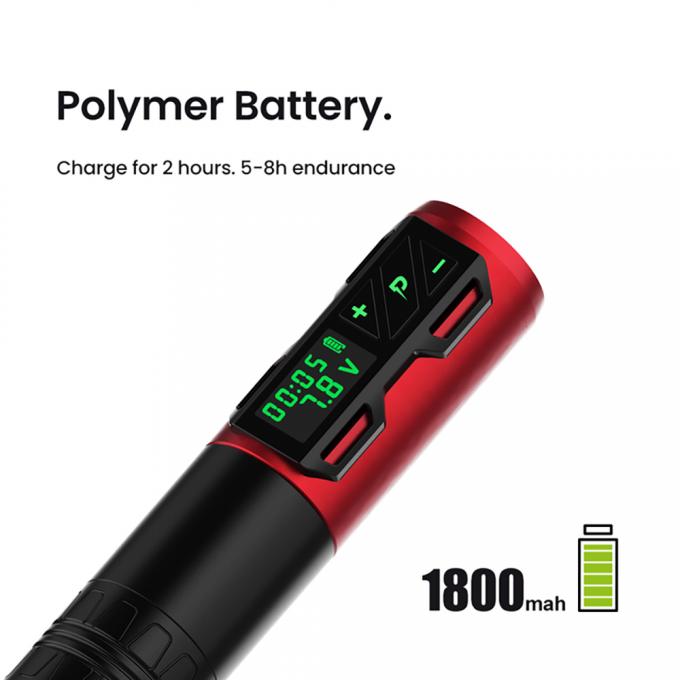Digitale rotierende Batterie, Kernlose Tattoo-Pistole, Tattoo-Stift, drahtlose Tattoo-Maschine mit 1800 Mah 8